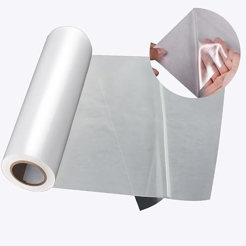 1 rool 12in x 11Yd Double Sided Iron On Adhesive Film，Heavy Weight Double-Sided Press-on Patch Heat Melt Fabric Glue Sheet Permanent Fusible Adhesive Sheets,for Crafts, Bags, Home Decoration.