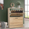 Storage Cabinet with 2 Drawer Shoe Storage Organiser Pull Down 2 Tier Shoe Cupboards for Hallways Narrow Shoes Cabinet for Entryway Slim Cabinet, Pine, 60W x 24D x 80H cm