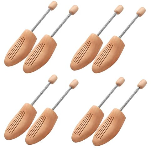 EchoDone Schuhspanner für Herren, Federspule, unisex, Schuhformer, große Größe für Damen und Herren, Sneaker-Schuhspanner für Damen, Größe 38 bis 46, Herrengröße 43 bis 47 (4 Paar), Holz