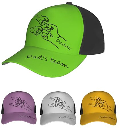 Eiennoai Personalisierte Dad Baseballmütze, Umriss Faust Bump Daddy Cap, 3D gedruckt Baseballmütze Männer, Vatertag Cap Geschenk für Papa, Papa, Opa