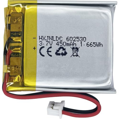 DC 3.7v 450mah 602530 batería Recargable de polímero de Litio, Adecuada para Productos electrónicos DIY 3.7-5v, batería incorporada de 2 Cables y lámparas LED