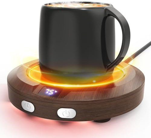 Mini Kaffeewärmer, aufgerüstet Tassenwärmer, Elektrischer Kaffeewärmer 3 Temperatureinstellungen Schreibtisch Tassenwärmer mit 2-12h Abschaltautomatik für Kaffee Tee Kakao Milch