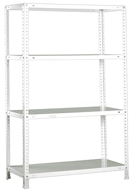 PROREGAL Schraubregal Panda MID | HxBxT 150x90x30cm | Fachlast 75kg | Weiß | Schwerlastregal Lagerregal Garagenregal