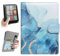 HoYiXi Universal Hülle für 6-6.8'' Pocketbook/Tolino/Sony E-Book Reader Kompatibel mit 6.8'' Kindle Paperwhite/6'' Neue Kindle 2022 & 2019/Kobo Clara HD/Kobo Clara 2E Leder Schutzhülle,Dali Blue