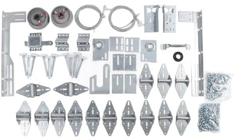 Garage Door Hinge and Roller Tune Up Kit, Garage Door Hinge Roller Bracket Kit Include Cable Drum, Roller, Hinge, Top Bracket, Screw, Wire Rope, Garage Door Hardware Kit