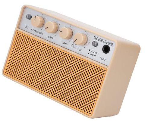 Tragbarer Verstärker, 10 W, Gitarrenverstärker, Wiederaufladbarer E-Gitarren-Bass-Übungsverstärker mit Clean- und Drive-Kanälen
