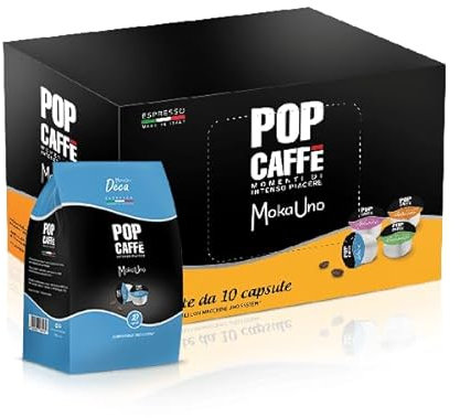300 Capsule POP CAFFE MOKA-UNO DECAFFEINATO Compatibile con UNO SYSTEM Illy e Kimbo -