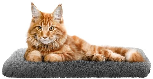 Katzen Fensterliege Fensterbank rutschfest - Katzenbett Fensterbank 50x25 cm - Weich & Kuschelig - Fensterliege für Katzen Selbstheizende Katzendecke - Waschbarer Bezug (Grau)