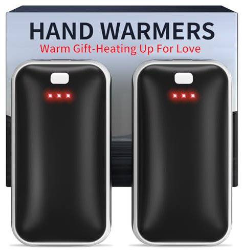 Hand Warmers Rechargeable, 2 Pack Electric Hand Warmer, Reusable Portable Pocket Heater USB Handwarmers, Gifts for Men, Women, Indoor, Outdoor, Hiking, Skiing, Camping, Hunting Accessories