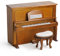 Odoria Puppenhaus Klavier Tastatur Miniatur: 1/12 Maßstab Digitalpiano Braun Keyboard mit Klavierbank - Mini Musikinstrument Modell Holz Möbel Vintage Antik Wohnzimmer