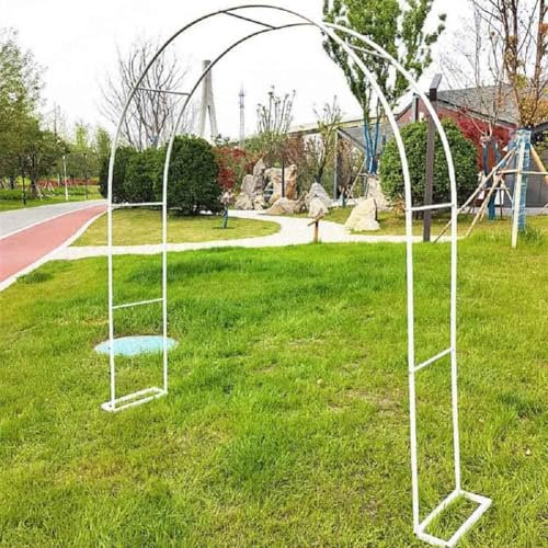 Treillis d'arche de jardin en métal noir résistant aux intempéries - 1,4 m de large - Arches de roses robustes pour décoration de mariage, entrée de jardin - Support robuste pour décoration de 1,4 m x