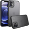 Amzpas Coque Mat pour iPhone 12 Mini 5,4, Toucher Doux et Soyeux, Étui Housse de Téléphone Antichoc Givrée Translucide - Noir