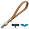 GOODAYY Phone Wrist Strap, Genuine Leather Phone Lanyard Adjustable Tightness with Ultra Thin Metal and Nylon Clips, Anti Theft Mobile Phone Accessories with Elegant Box (Cyberpunk, Brown)