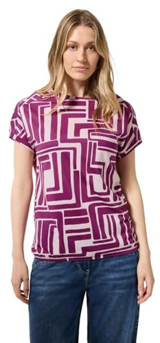 Damen Print-Shirt mit Knopfdetail