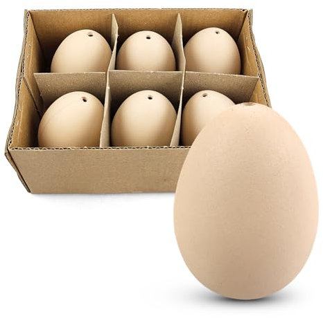 Netuno 6 Stück Kunststoff Eier Beige Leere Dekoeier zum Basteln DIY Osterdeko Wiederverwendbare Plastik Eier Perfekt für Malen Kunsthandwerk Frühling nachhaltige Deko Eier ohne Inhalt