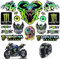 deegbbyi Moto Adesivi, Adesivi Casco Riflettenti Catarifrangenti, Adesivo Impermeabile, adesivo Auto Graffi, Monster Energy Stickers, per Moto, Auto, Bici, skateboard (Verde)