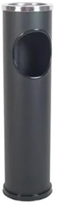 FercasaShop® Posacenere da Terra in Acciaio Inox, Modello Tondo, 15 cm Diametro, 56 cm Altezza, per Esterno e Interno Disponible in 2 colori (Nero)