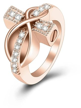 BIAIHQIE Bague funéraire en Acier Inoxydable pour Cendres, Croix, urne commémorative, Bijou pour Animal de Compagnie, Souvenir funéraire - 9 - Or Rose