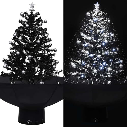 Homgoday Künstlicher Weihnachtsbaum mit fallendem Schnee, 75 cm Schwarz - LED Beleuchtung, 24 LEDs, Innenbereich Model289931