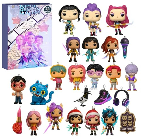 K-Pop De-mon H-Hunters Merch Kalender - Christmas Adventskalender 2025, 24 Tage Countdown Weihnachtskalender Kalender, K POP Huntrix Hunters für Fans, Ein Geschenk für Kinder (E)