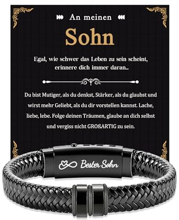 Kenqlot Geschenke für Männer, An Meinen Sohn Bruder Mann Herren Armband | Weihnachten Geburtstag Liebes Valentinstag Jahrestag Geschenk für Ihn Freund Ehemann Bruder Sohn
