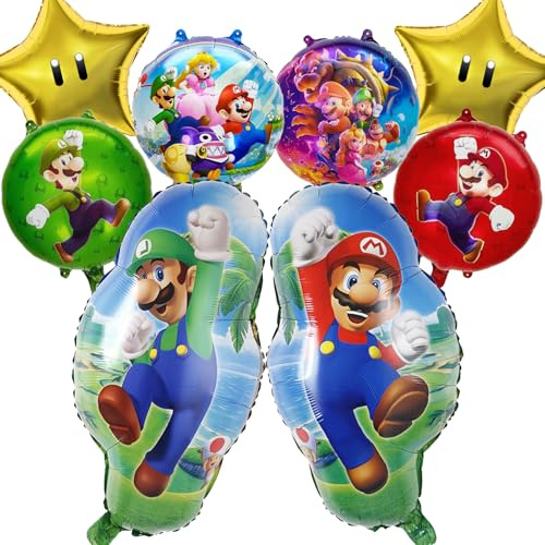 8 Stk Supe Mari Luftballons Set für Kindergeburtstag Party Deko (A) | Geburtstagsdeko, Folienballon Set, Geburtstag Ballons