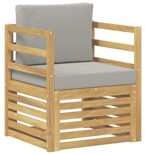 vidaXL Outdoor-Sofa Polyester Weiß und Hellgrau, Moderne Outdoor-Couch, modulare Möbel, wetterfestes Gartenlounge, Bequeme Terrassen-Sitzgruppe