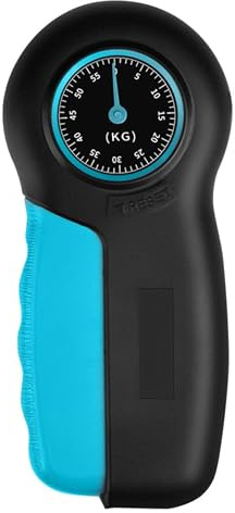 Dynamomètre de Force de Préhension 55kg en ABS pour Main et Poignet | Mesure de Force, Noir et Bleu, pour Sportifs et Athlètes, Aide à Renforcer la Prise