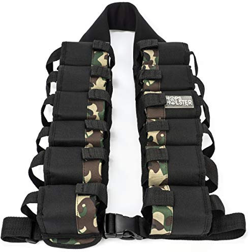 HopsHolster Drinking Vest Jacket Belt for Carrying and Insulating Beverages or Soda Cans Party Tailgating and BBQ Partying Gift Idea (Camouflauge)