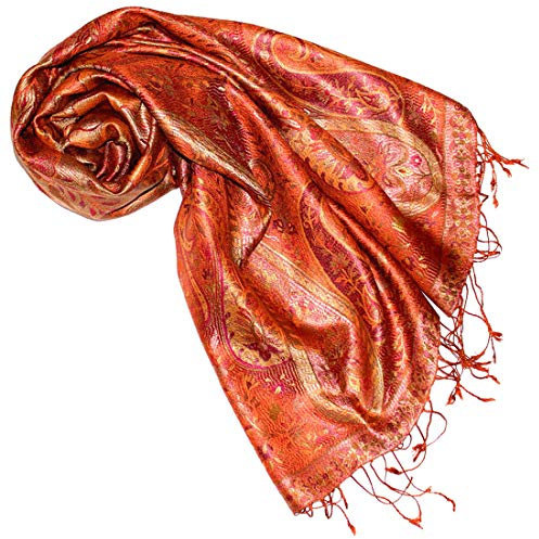 Lorenzo Cana - Echarpe - Imprimé cachemire - Femme 70 x 190 cm Ocker-gold-rosa