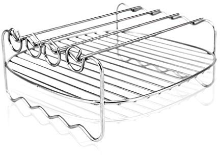 Air Fryer Double Layer Rack, Air Fryer Accessories Multi-purpose Rack Fits Most 4.2QT or Above(8in,4pins)
