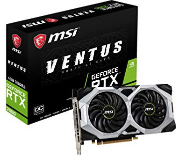 MSI NVIDIA GEFORCE RTX 2060 VENTUS 6G OC Graphics Card '6GB GDDR6, 1710MHz, 3x DisplayPort, HDMI, Dual Fan Cooling System'
