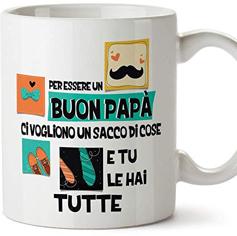 Mugffins Tazza papà (Miglior Padre del Mondo) - per Essere Un Buon papà - Idee Regali Originali Festa del papà
