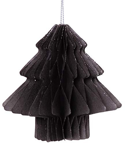 coopz 3er Set Weihnachtsschmuck Tanne 10 Papier Weihnachten Baumschmuck Christbaumkugel, Farbe:anthrazit