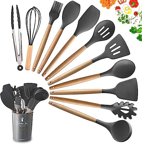 Utensili Antiaderenti Con Manico In Legno Per La Cucina Resistenti Al Calore