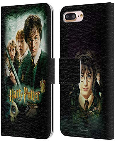 Head Case Designs Officially Licensed Harry Potter Movie Poster Chamber Of Secrets III Leather Wallet Case Compatible With Apple iPhone 7 Plus/iPhone 8 Plus