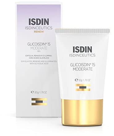 ISDIN ISDINceutics GlicoISDIN 15 Moderate, Gel Facial Efecto Peeling Con Ácido Glicólico, Aloe Vera, Crema, 50 g (Paquete de 1)