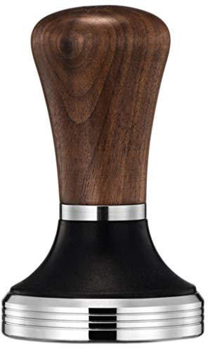 Diguo Elegance Wooden Coffee Tamper with Height Adjustable Handle for 53mm Portafilter - Stainless Steel Flat Barista Espresso Tamper