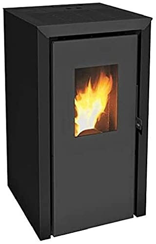 Stufa a pellet Bassano 5 Nero – Acciaio – 5 kW – Superficie di riscaldamento 48 m² – Fiamma verde 7 stelle