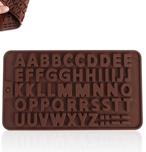 3 Paquetes moldes de Chocolate para Letras, Molde de Silicona con Letra Inglesa, Bombones Antiadherentes Moldes, moldes de Silicona para Fondant para Hornear, decoraciones de pasteles de cumpleaños