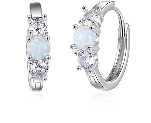 Opal Ohrringe Echt 925 Sterling Silber Creolen Für Frauen Runde Kreis Ohrringe Hochzeit Statement Schmuck