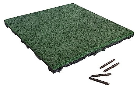 Vivol Fallschutzmatten mit Stecksystem - 50x50cm TÜV Geprüfte Qualitäts Bodenschutzmatte für Spielplatz, Kita, Schule - Unterlegmatte für Fitness und Crossfit - Zuschneidbar (45mm, Grün)
