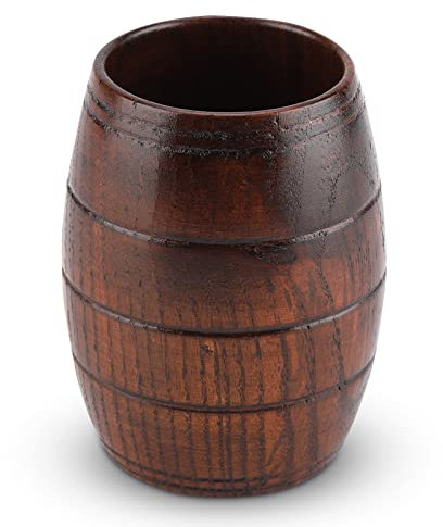Beer Mug, Beer Stein Natural Wooden Beer Mugs for Men Vintage Barrel Mug for Bar Accessories, 4.17 X 3.31in