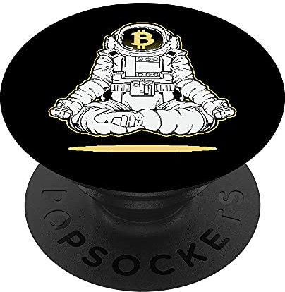 Astronaut Yoga Bitcoin Krypto Broker Blockchain Meditation PopSockets mit austauschbarem PopGrip