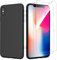 NEW'C Hülle für iPhone X, iPhone XS Ultra Thin Silikon Schwarz und 2 × Panzer Schutz Glas für iPhone X, iPhone XS - Anti Scratch