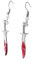 Gothic Punk Red Bloody Knife Drop Dangle Earrings Gothic Metal Scissors Dagger Jewelry Halloween Creative Funny Knife Blood Personality Hip Hop for Women Teens, Metal, metal