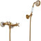 Robinets de Douche Baignoire Retro Double Poignée Mitigeur de Baignoire avec Douchette Eau Chaude et Froide Mitigeur Douche pour Salle de Bain-C