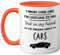 Stuff4 Lustige Tasse für Autoliebhaber – in My Head I'm Thinking about Cars – lustige klassische Auto-Tasse, Geschenke für Autoliebhaber, Benzin-Kopf-Geschenke, 325 ml, Keramik, spülmaschinenfest,