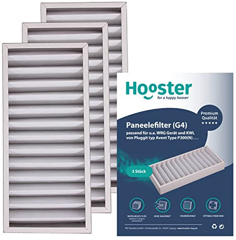 Hooster 3 Stück Filter passend für Pluggit Avent P300(N) P 300 (N) | Filterklasse G4 (grober Staub etc.) | Alternative zu Pluggit APFG4-300