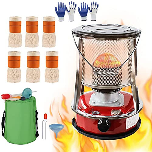 GGBOY Petroleumofen Petroleumofen Für Innenräume Zeltheizung Notheizung Camping Heizung-Mit Baumwollkern, Heizung 20 Quadratmeter 4.6L (Color : Red)